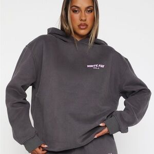 White Fox Boutique Charcoal Volcanic Logo Hoodie Sweatshirt Volume 3 Size XS/S